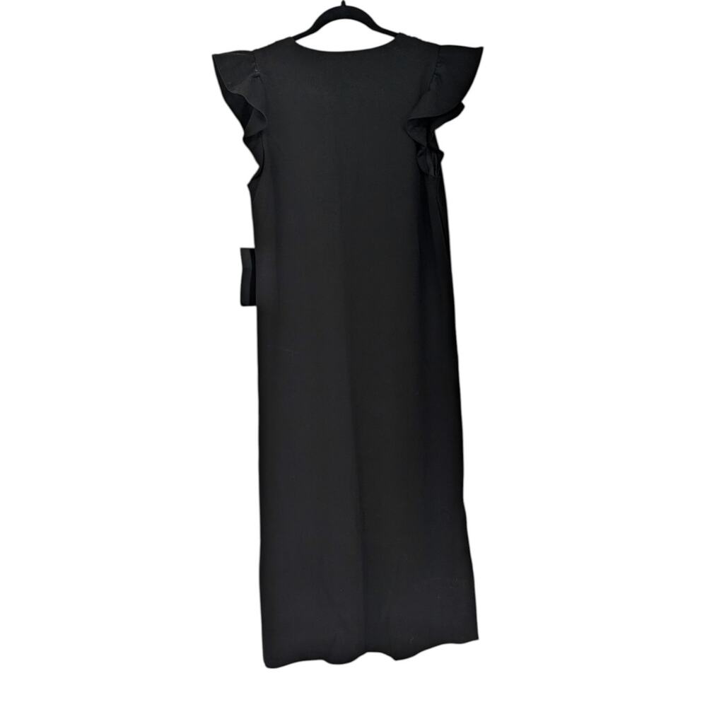 Tuckernuck Pomander Place Miko Black Flutter Sleeve Midi Dress Large NWT - Picture 4 of 5